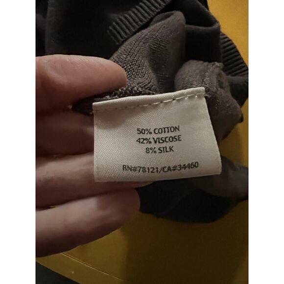 Eileen Fisher Brown Cotton Viscose Silk Knit Sleeveless V-Neck Tank Top PM - Picture 7 of 9